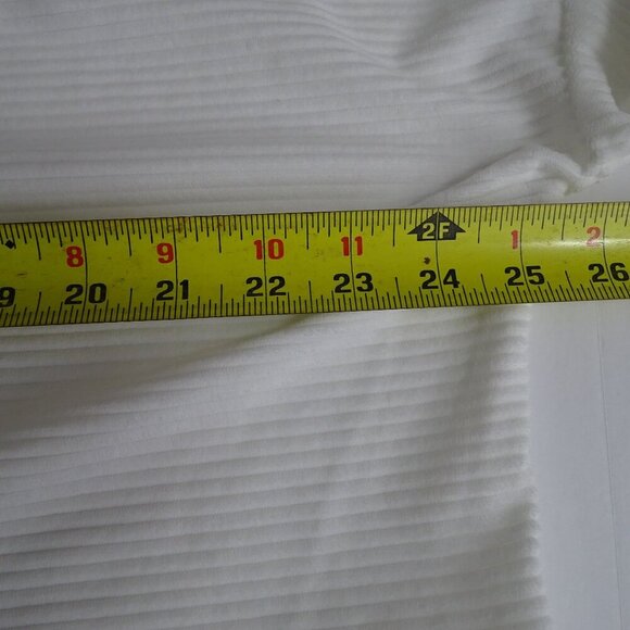 White Textured Stripe Pullover Top Women Size M Long Sleeve Casual - Picture 7 of 9